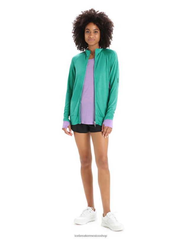 chamarra de manga larga con cremallera zoneknit merino mujer mirada fresca morada PZVN2719 Icebreaker ropa PZVN2719 Icebreaker Mexico ropa de lana Icebreaker shorts obtiene nueva ropa de rendimiento
